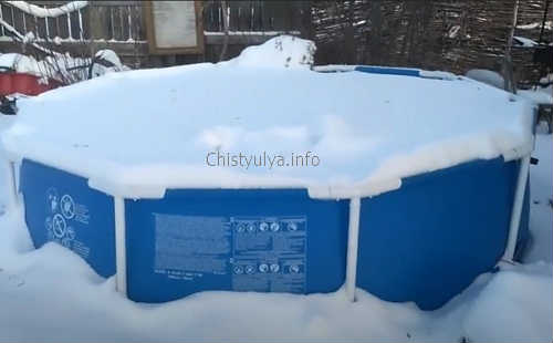Как хранить каркасный бассейн зимой?