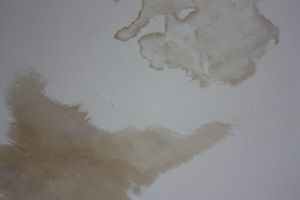 photo water stains on a drywall ceiling