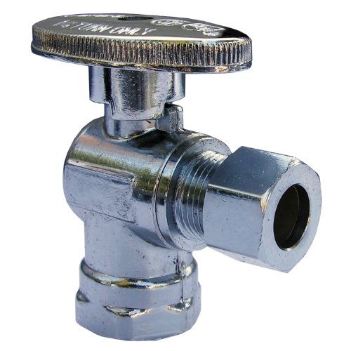 LASCO 06-9199 Angle Stop Quarter Turn Ball Valves, 3/8-Inch Iron Pipe Inlet X 3/8-Inch Compression Outlet, Chrome