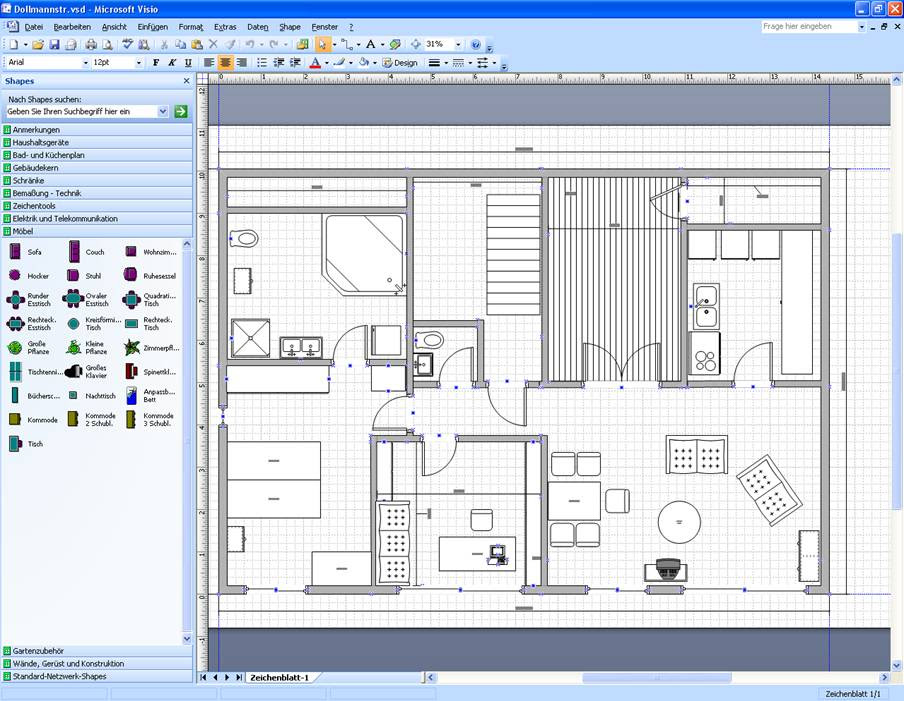 Чертеж в visio