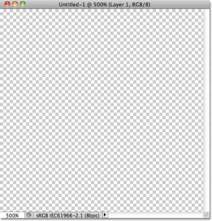 A new blank document in Photoshop. 
