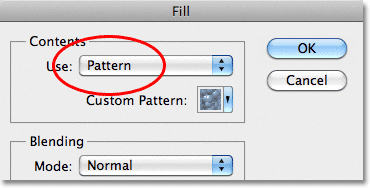 Photoshop fill with pattern. 