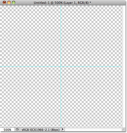 Adding horizontal and vertical guides to the Photoshop document. 