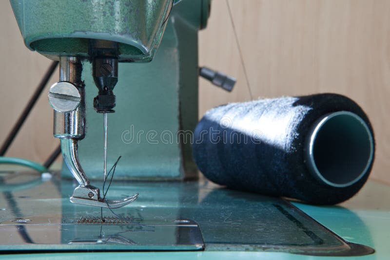 Green electrical sewing machine royalty free stock photos